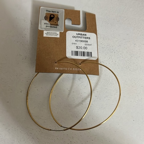 18k gold + sterling silver plated basic hoop earring - Picture 2 of 2